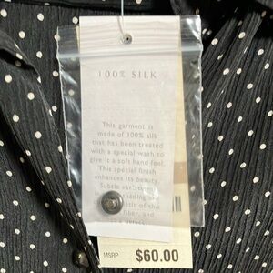 Polka dot all silk long sleeve blouse